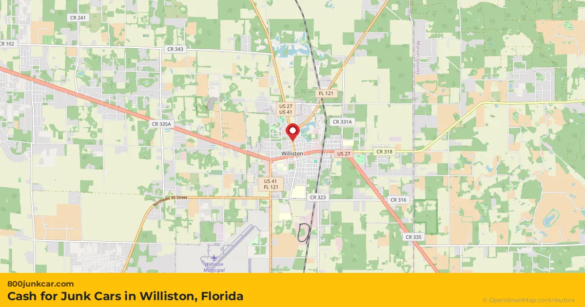 Williston, FL service area map