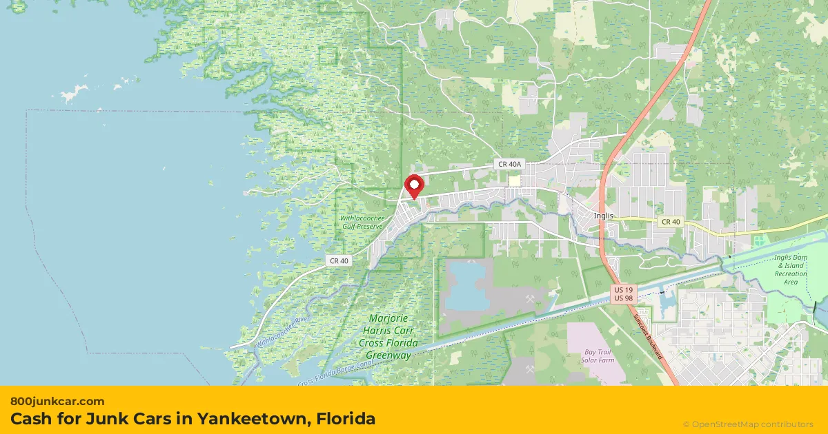 Yankeetown, FL service area map