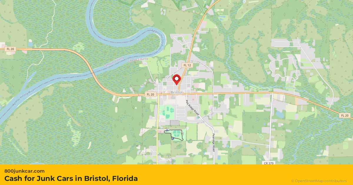 Bristol, FL service area map