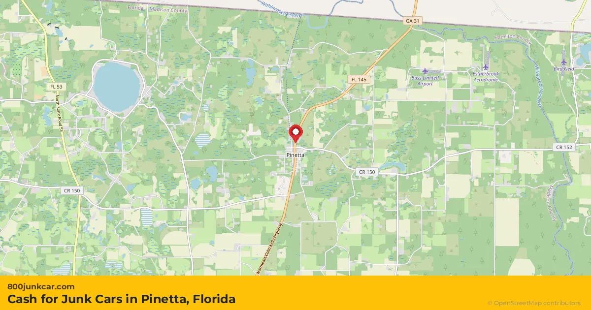 Pinetta, FL service area map