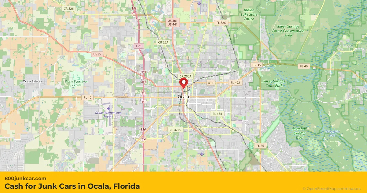 Ocala, FL service area map
