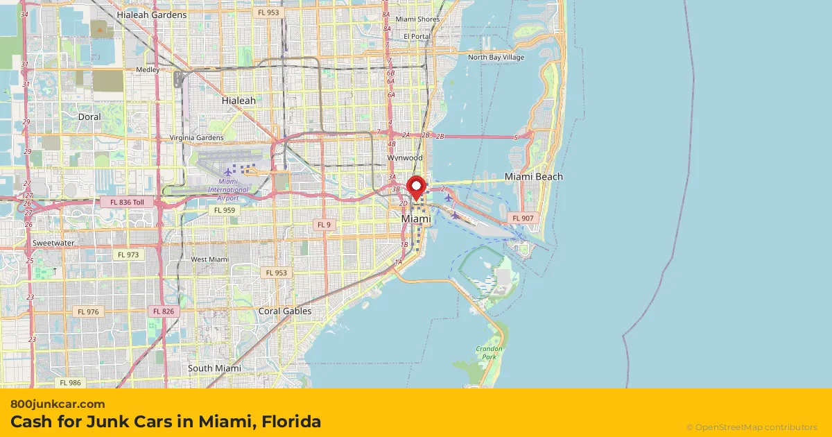 Miami, FL service area map