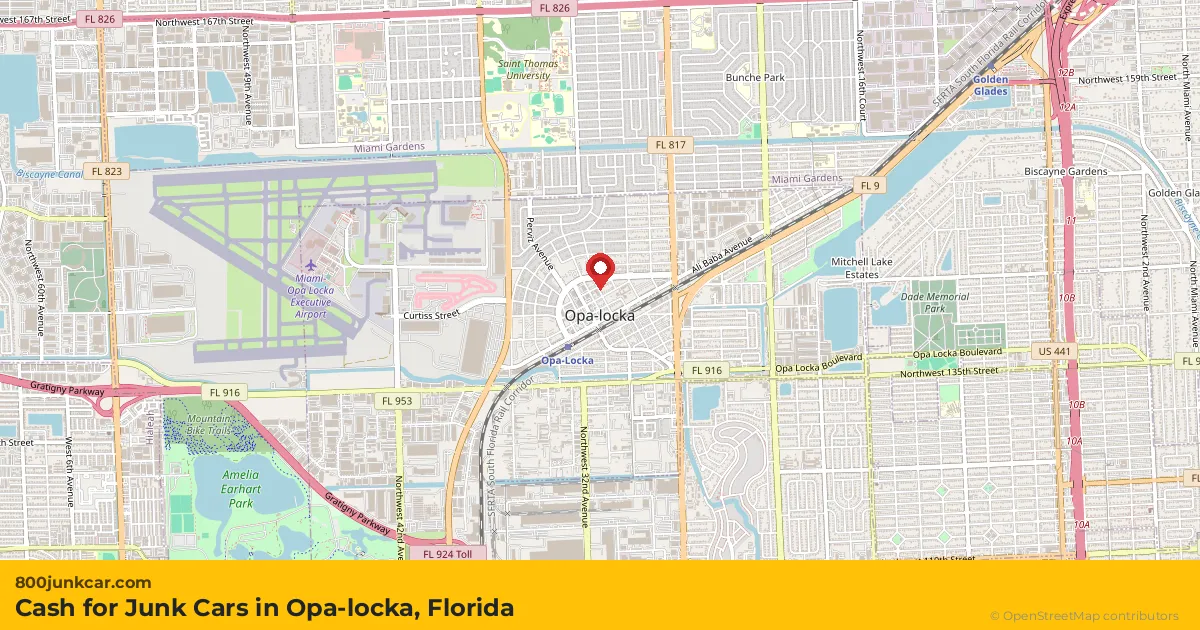 Opa-locka, FL service area map