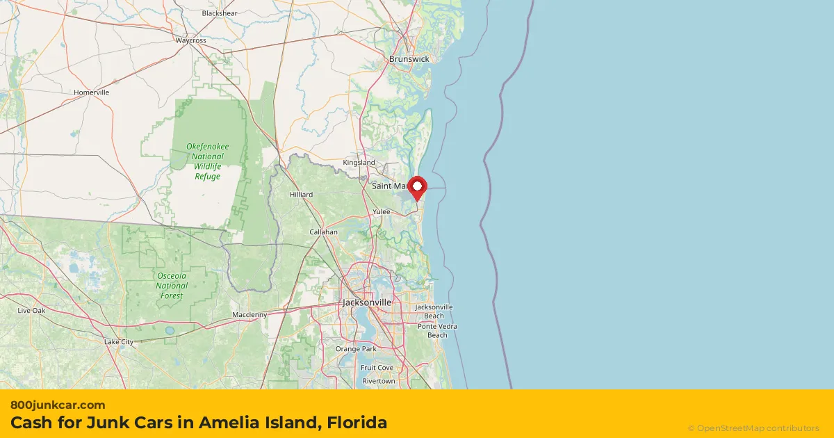 Amelia Island, FL service area map