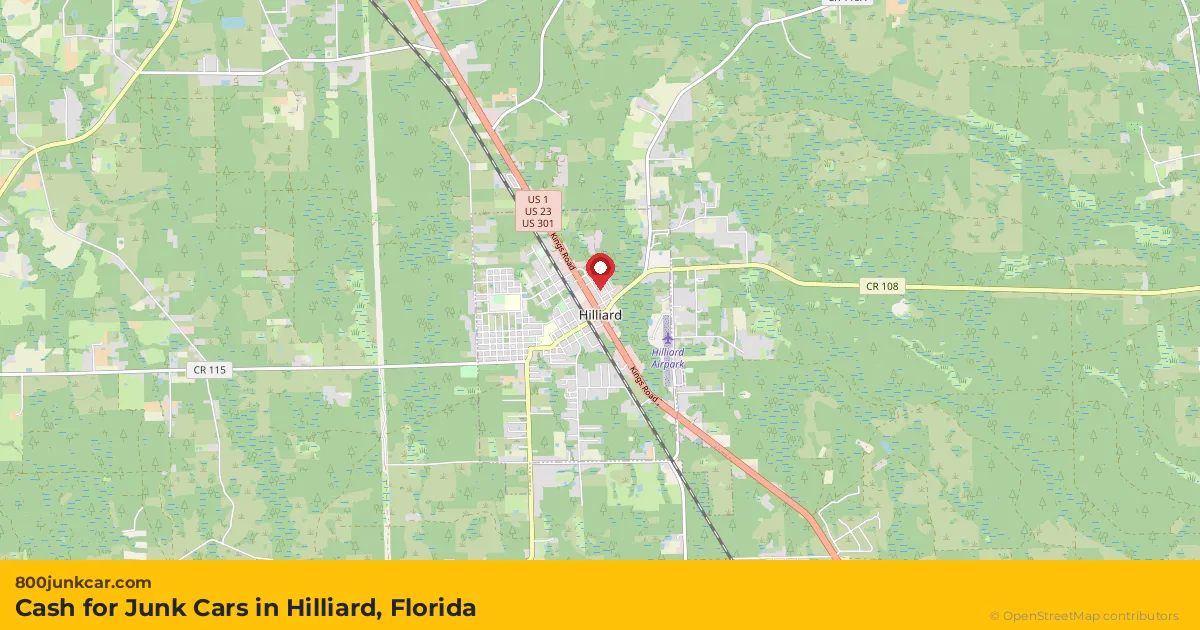 Hilliard, FL service area map