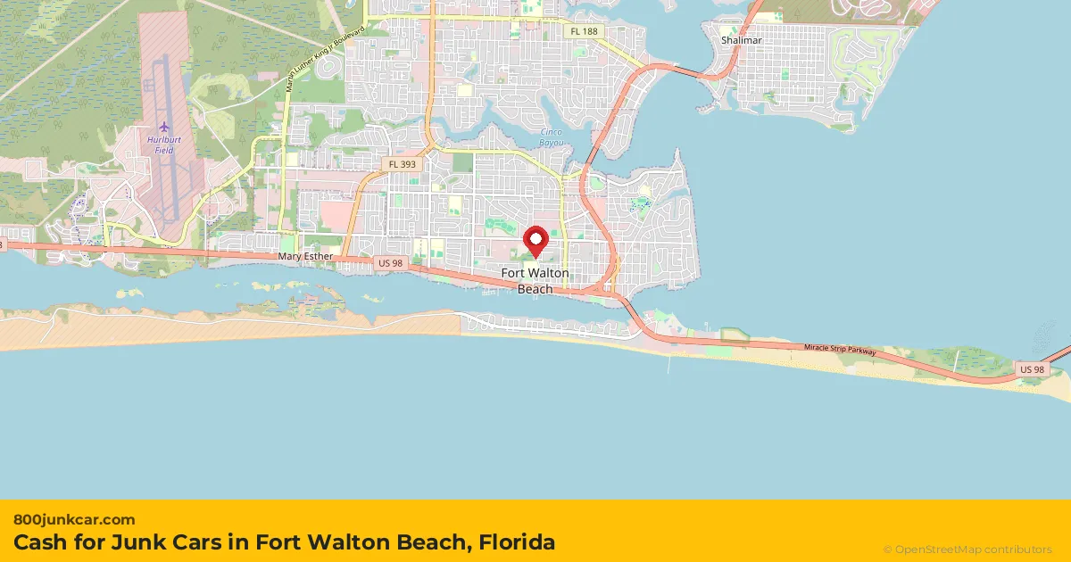 Fort Walton Beach, FL service area map