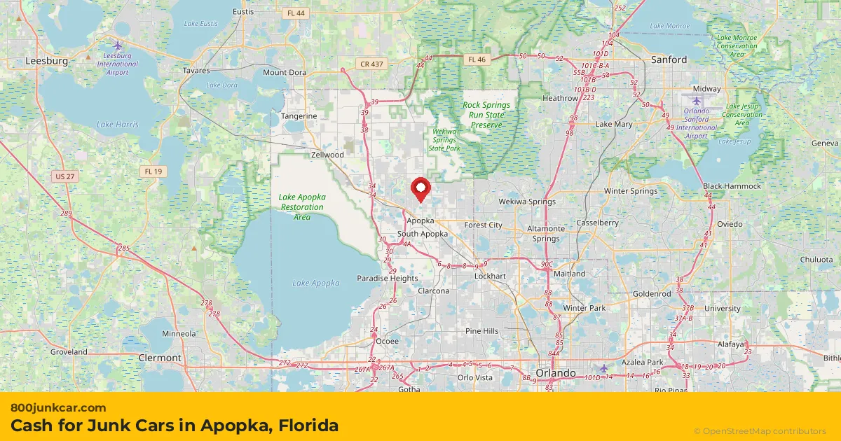 Apopka, FL service area map