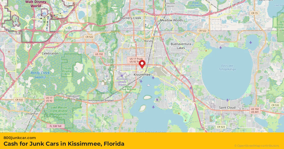 Kissimmee, FL service area map