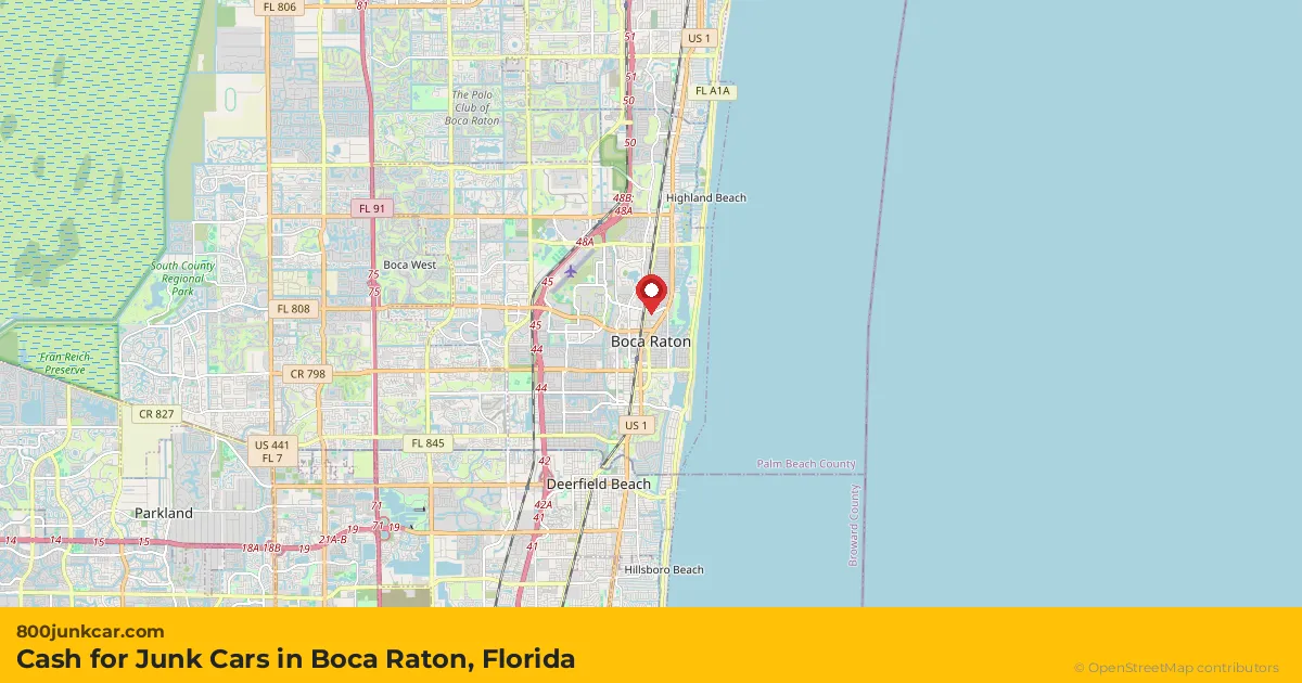 Boca Raton, FL service area map