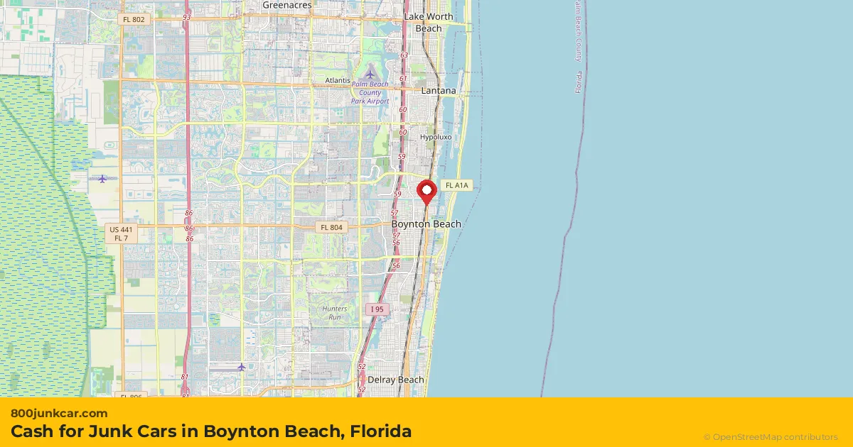 Boynton Beach, FL service area map