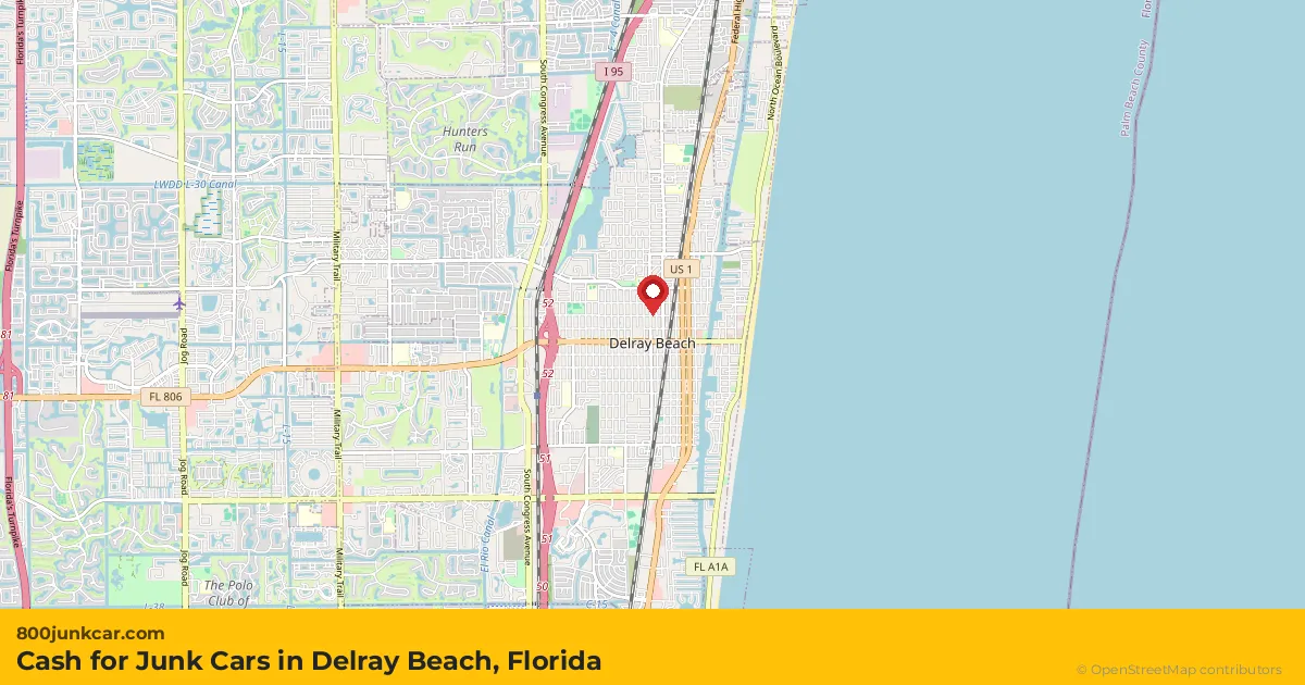 Delray Beach, FL service area map
