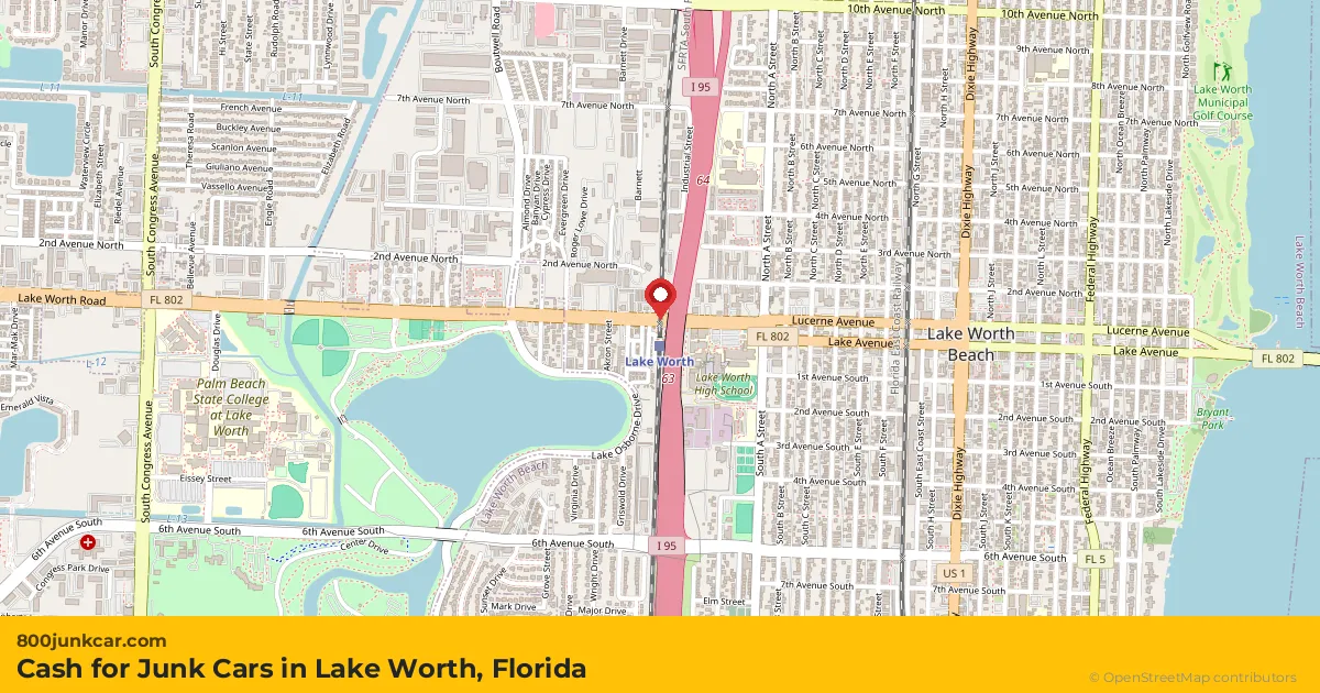 Lake Worth, FL service area map