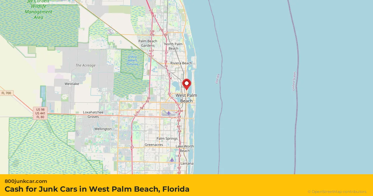 West Palm Beach, FL service area map