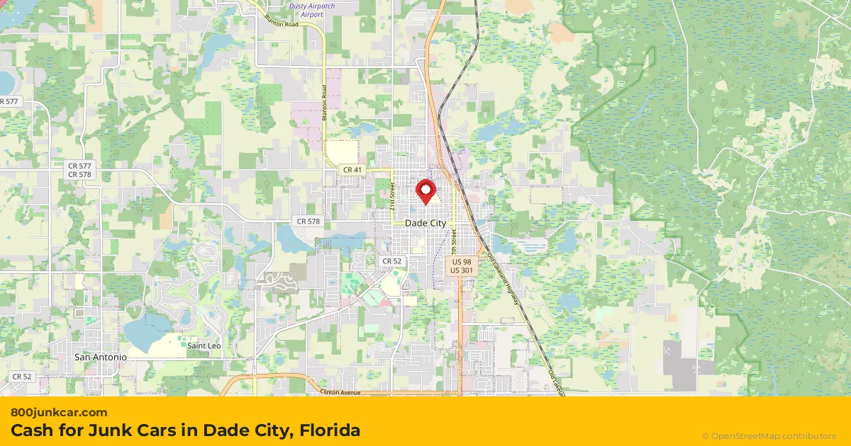 Dade City, FL service area map