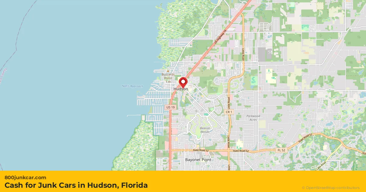 Hudson, FL service area map