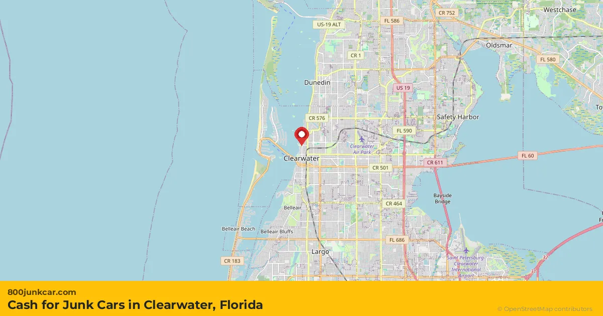 Clearwater, FL service area map