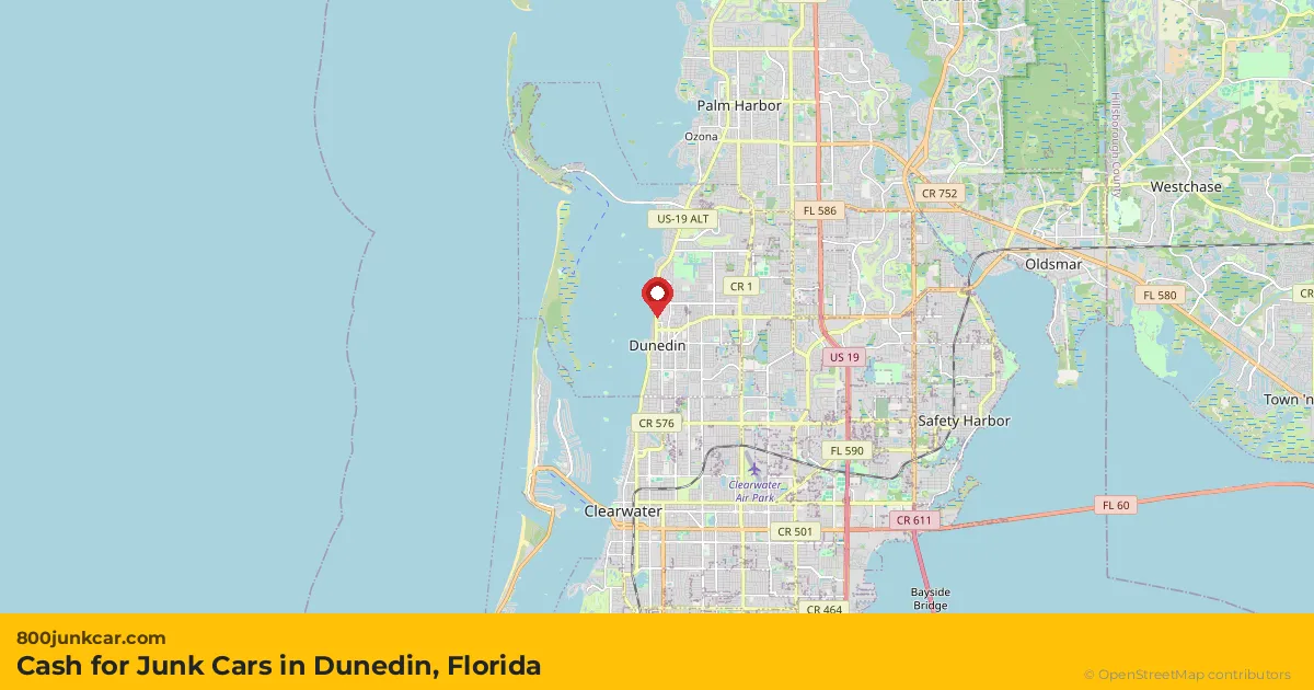 Dunedin, FL service area map