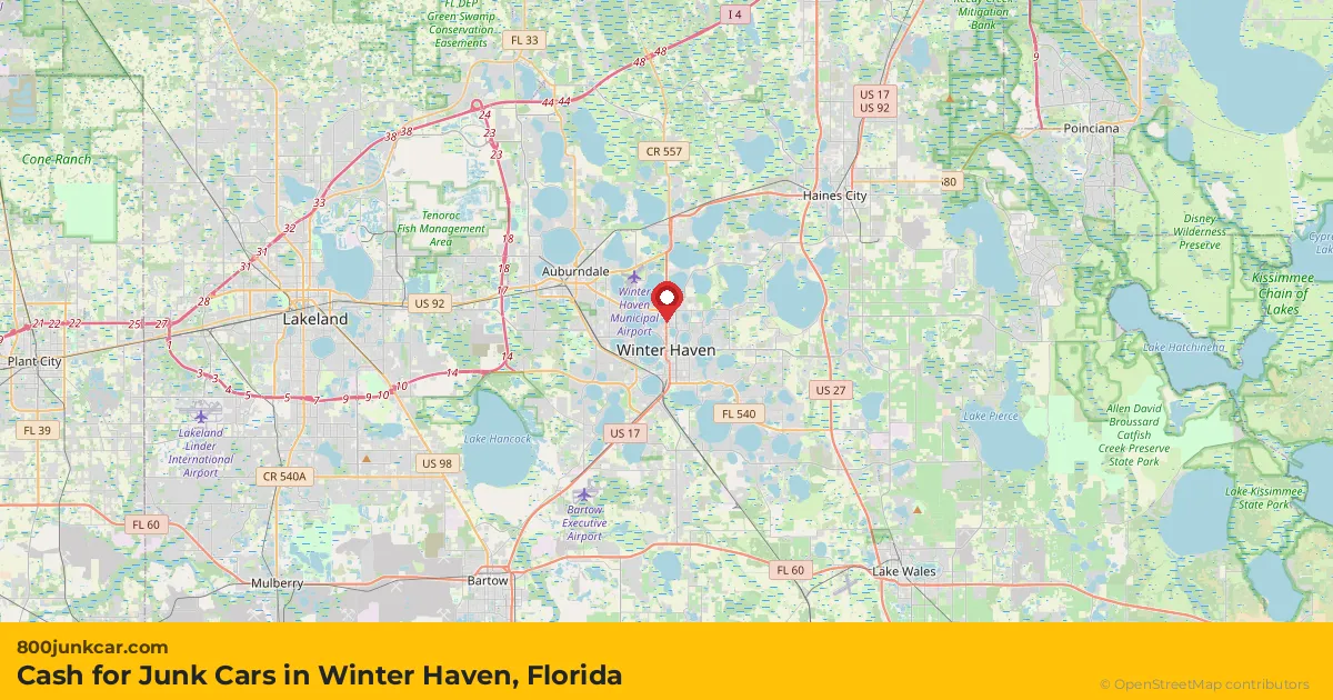 Winter Haven, FL service area map