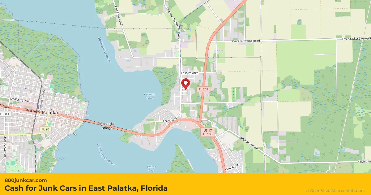 East Palatka, FL service area map