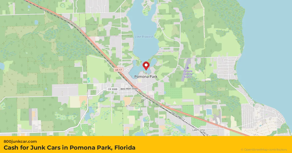 Pomona Park, FL service area map