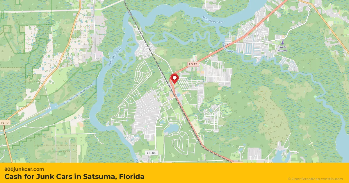 Satsuma, FL service area map