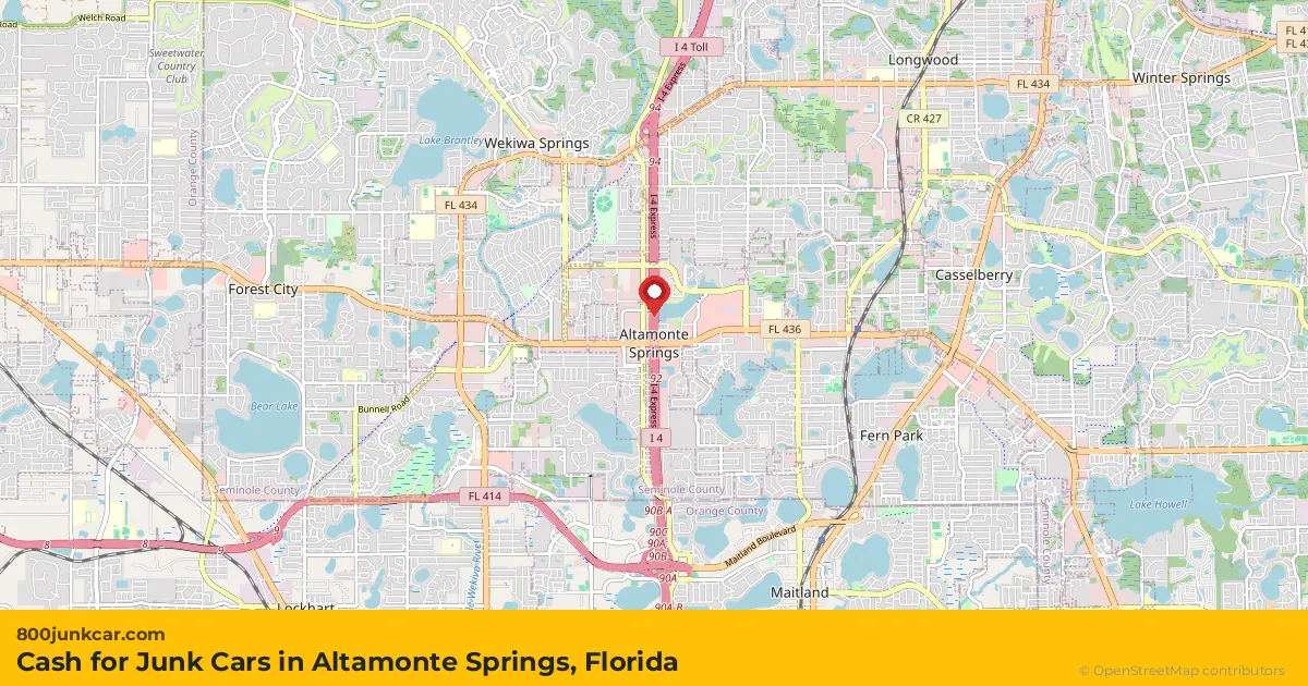 Altamonte Springs, FL service area map