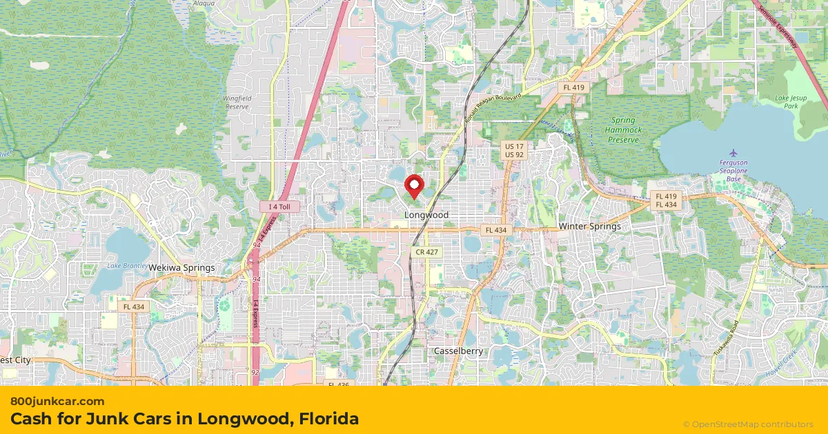 Longwood, FL service area map
