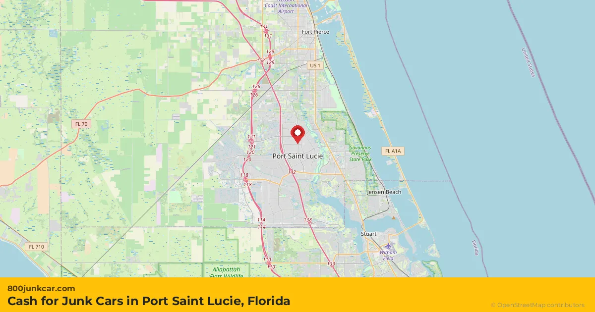 Port Saint Lucie, FL service area map