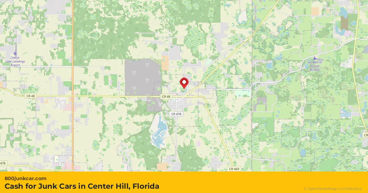 Center Hill, FL service area map