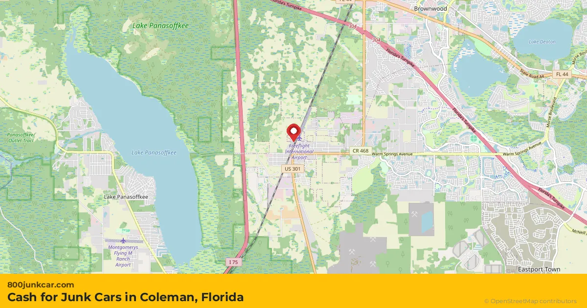 Coleman, FL service area map