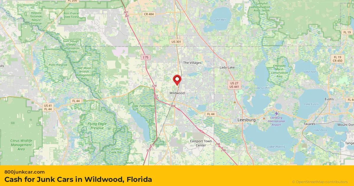 Wildwood, FL service area map