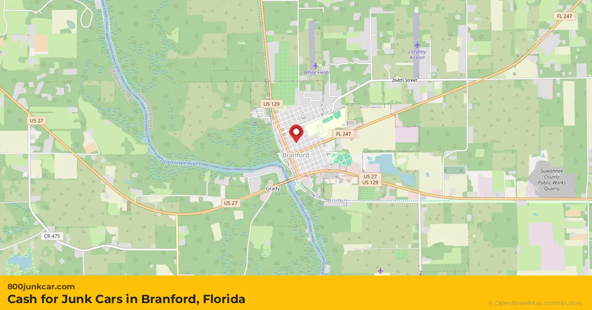 Branford, FL service area map
