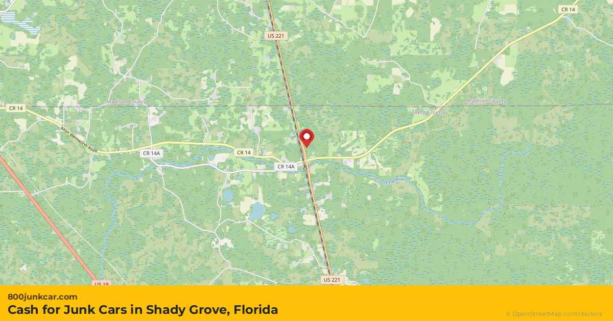 Shady Grove, FL service area map