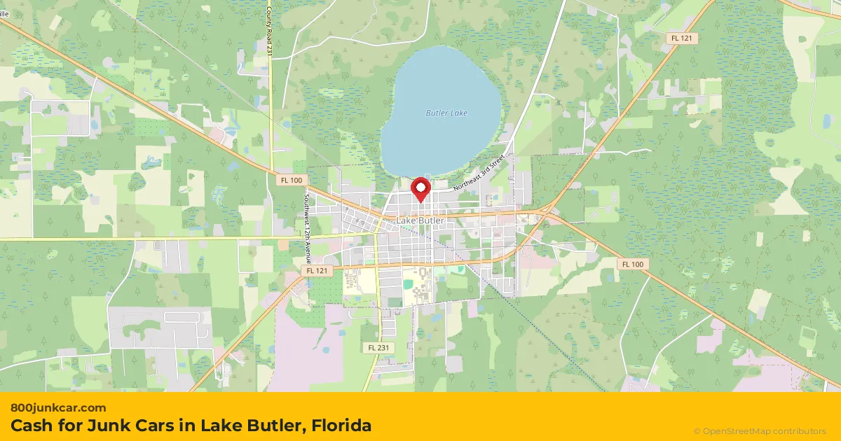 Lake Butler, FL service area map