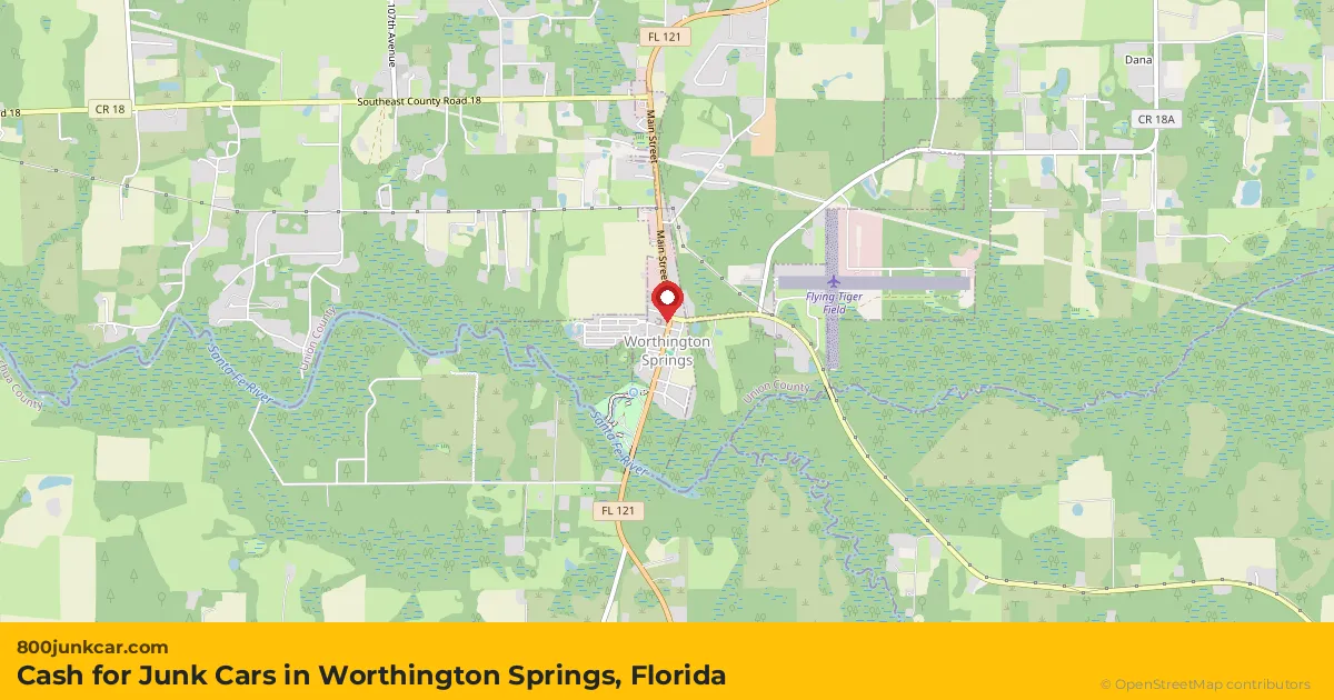 Worthington Springs, FL service area map