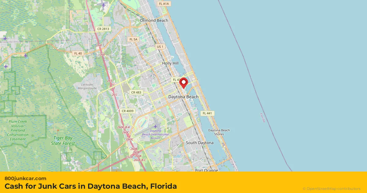 Daytona Beach, FL service area map