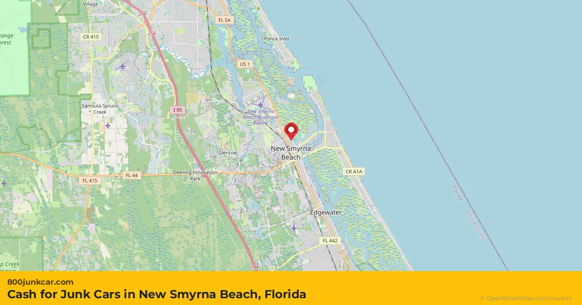 New Smyrna Beach, FL service area map