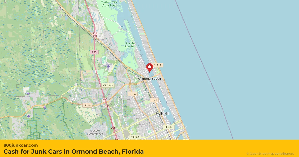 Ormond Beach, FL service area map