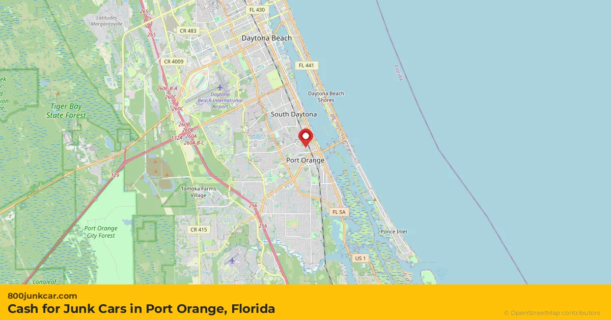 Port Orange, FL service area map
