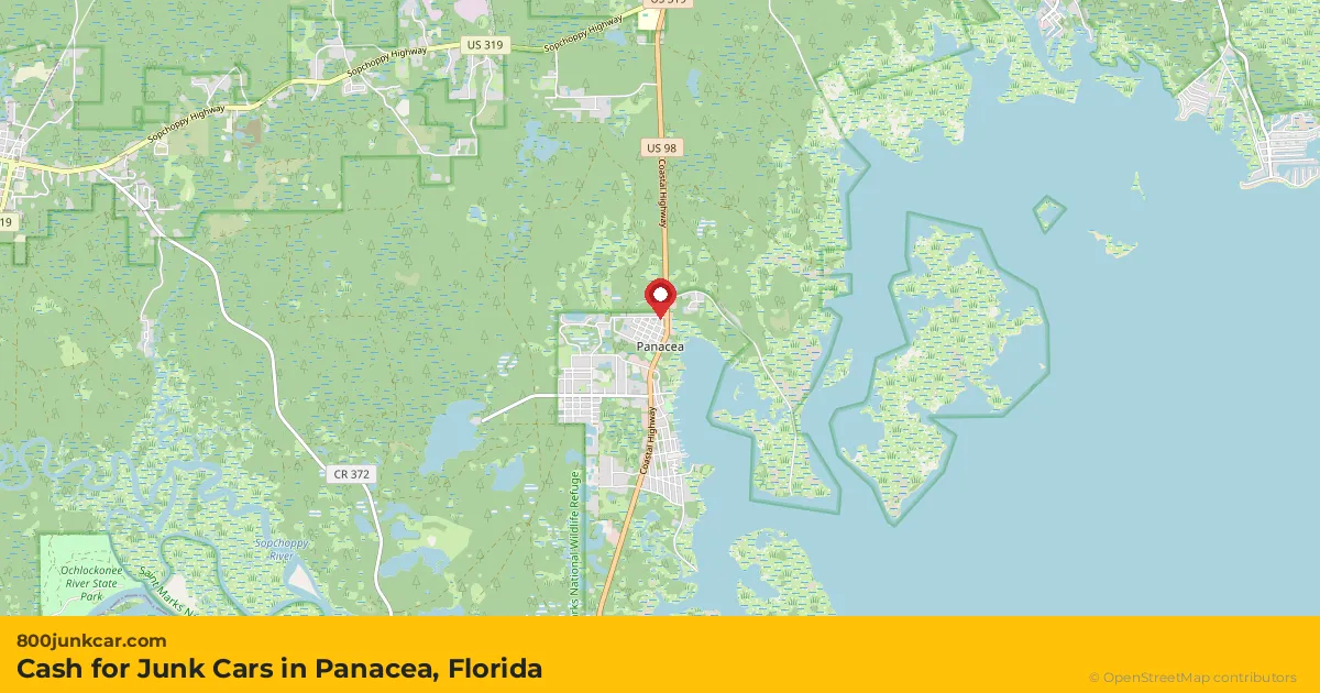 Panacea, FL service area map