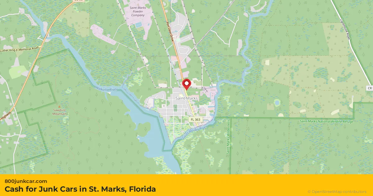 St. Marks, FL service area map