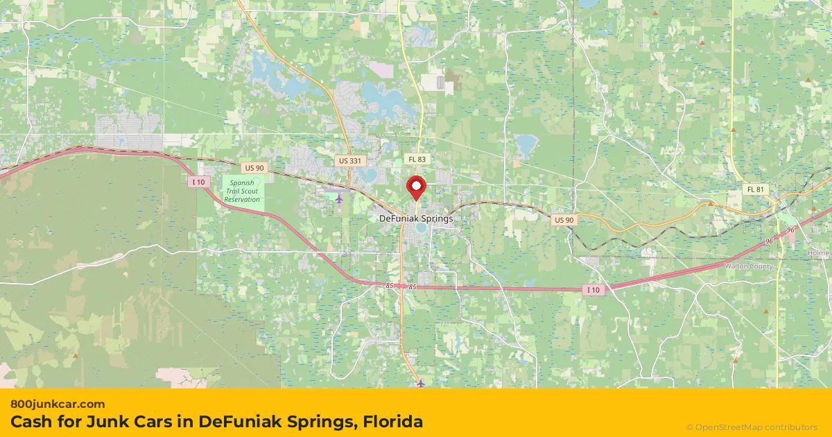DeFuniak Springs, FL service area map