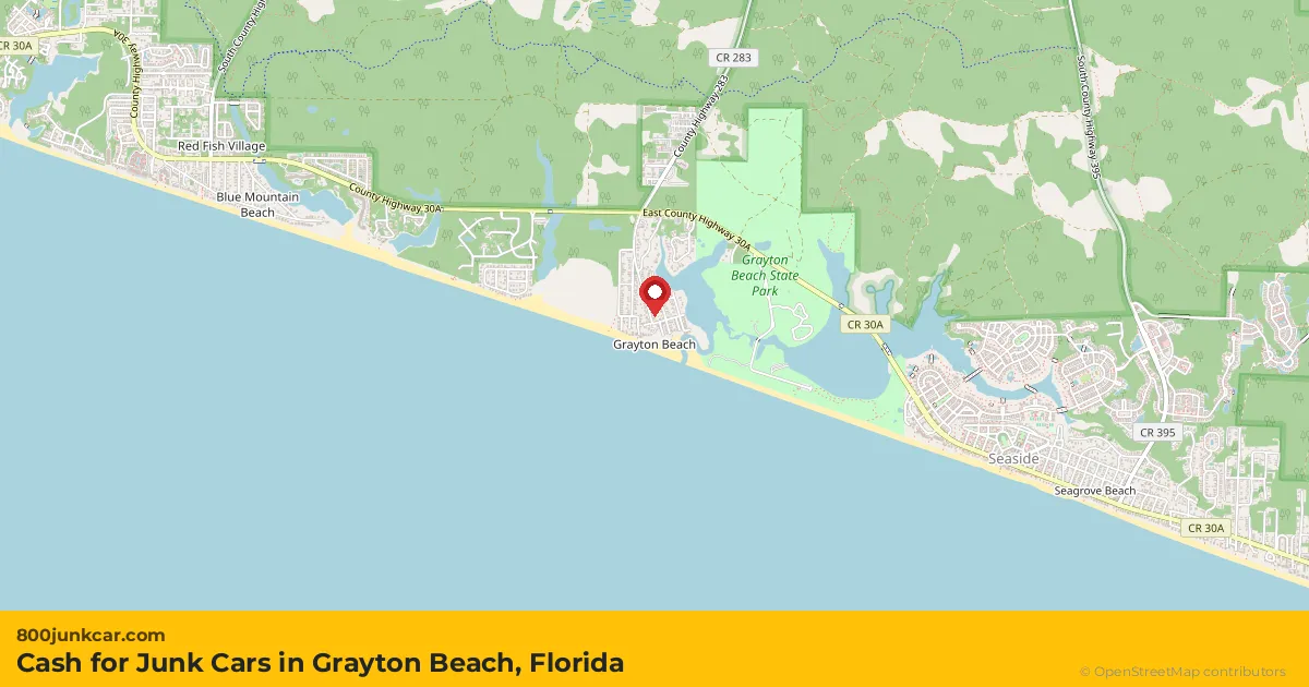 Grayton Beach, FL service area map