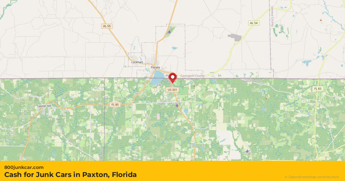 Paxton, FL service area map