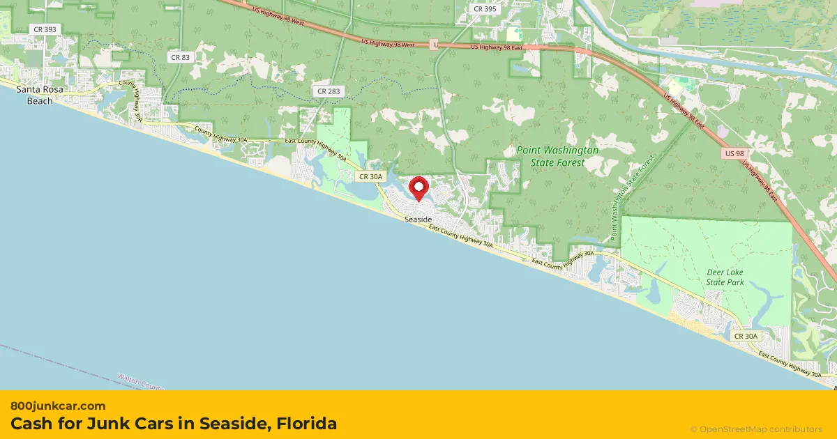 Seaside, FL service area map
