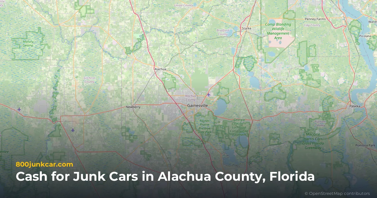 Alachua County, FL service area map