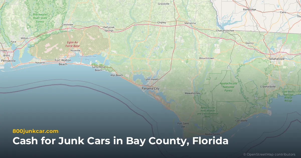 Bay County, FL service area map