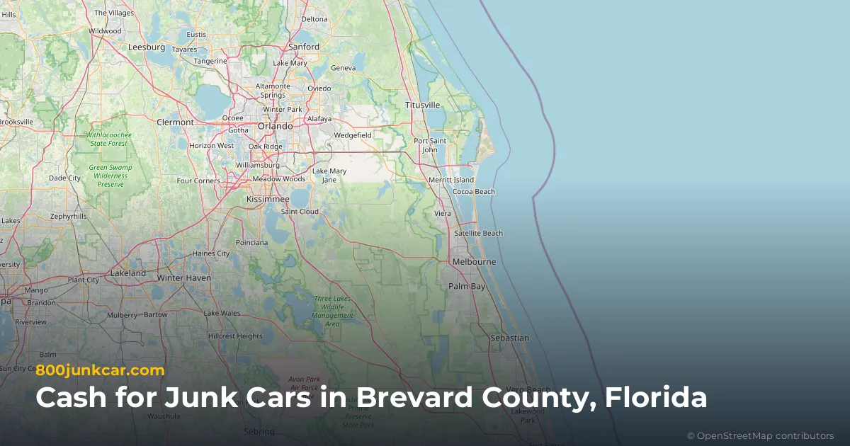 Brevard County, FL service area map