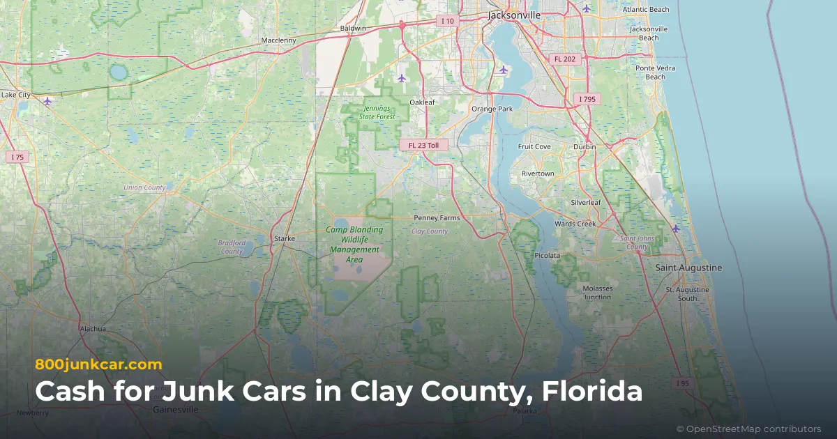Clay County, FL service area map