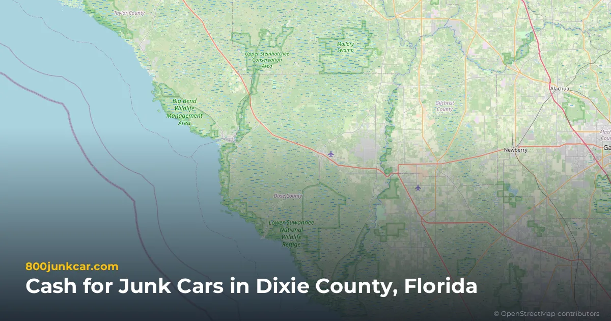 Dixie County, FL service area map